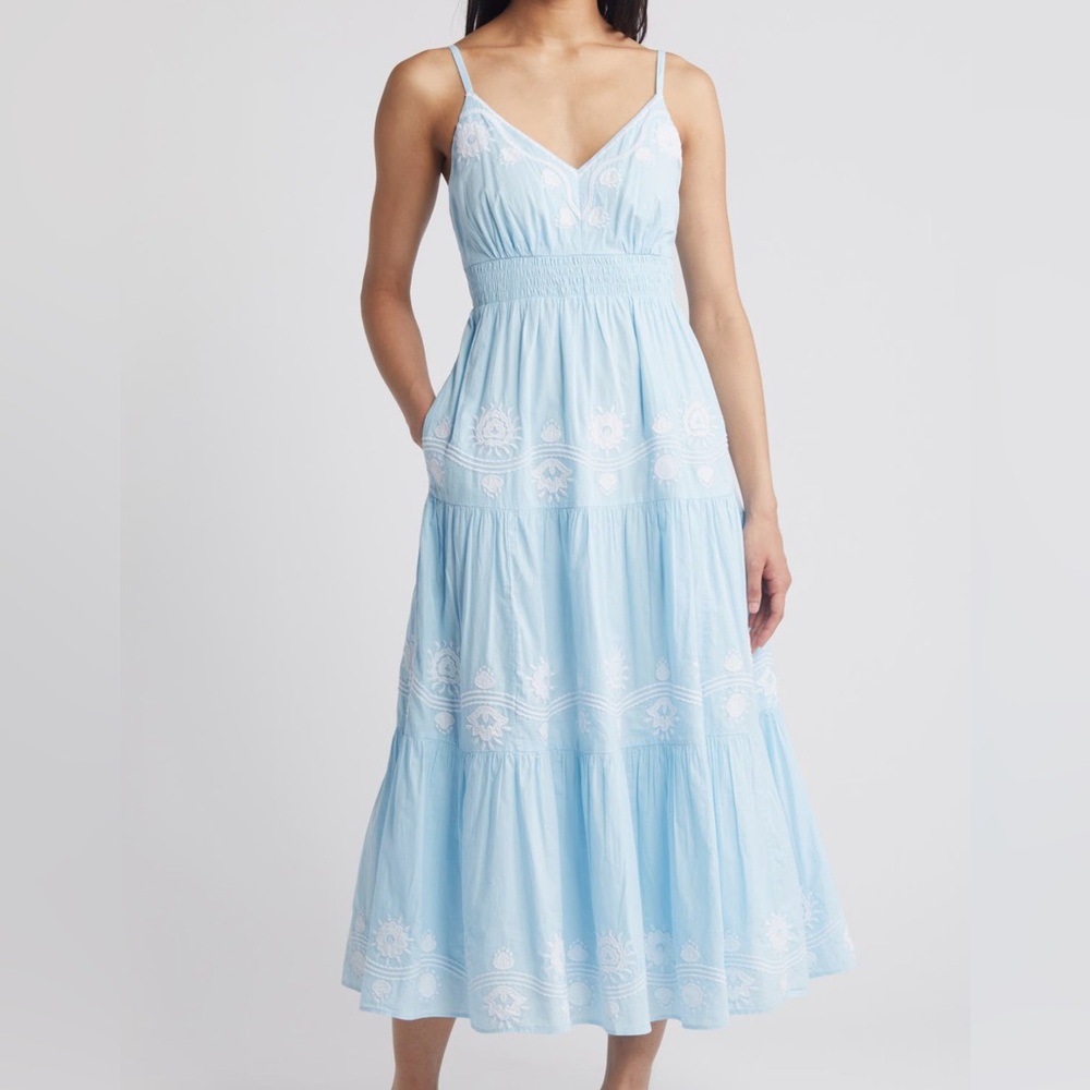 Lilly Pulitzer Aviry Embroidered Midi Dress - Hydra Blue